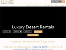 Tablet Screenshot of luxurydesertrentals.com